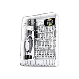 JAKEMY JM-8189B Destornillador 32en1 con pinza de precisión (Blanco)