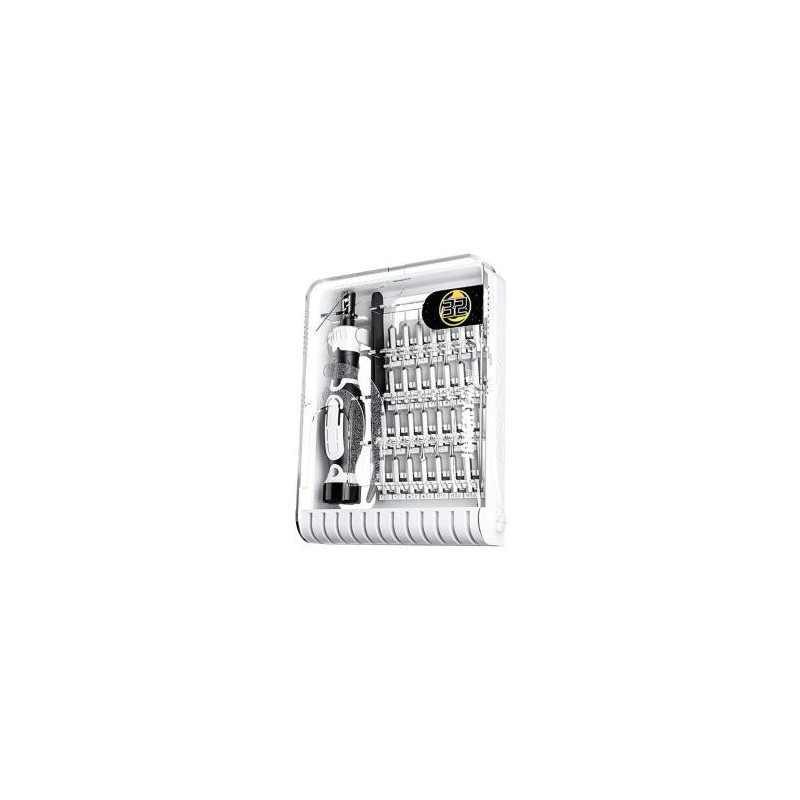 JAKEMY JM-8189B Destornillador 32en1 con pinza de precisión (Blanco)