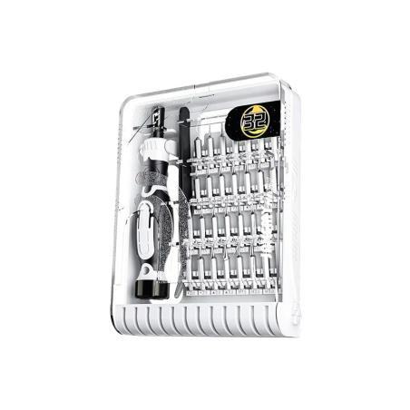 JAKEMY JM-8189B Destornillador 32en1 con pinza de precisión (Blanco)