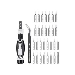JAKEMY JM-8189B Destornillador 32en1 con pinza de precisión (Blanco)