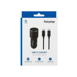 FAIRPLAY Pack Cargador de Coche (60W) + Cable USB-C